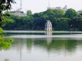 Hoan Kiem Lake in Hanoi city, Vietnam